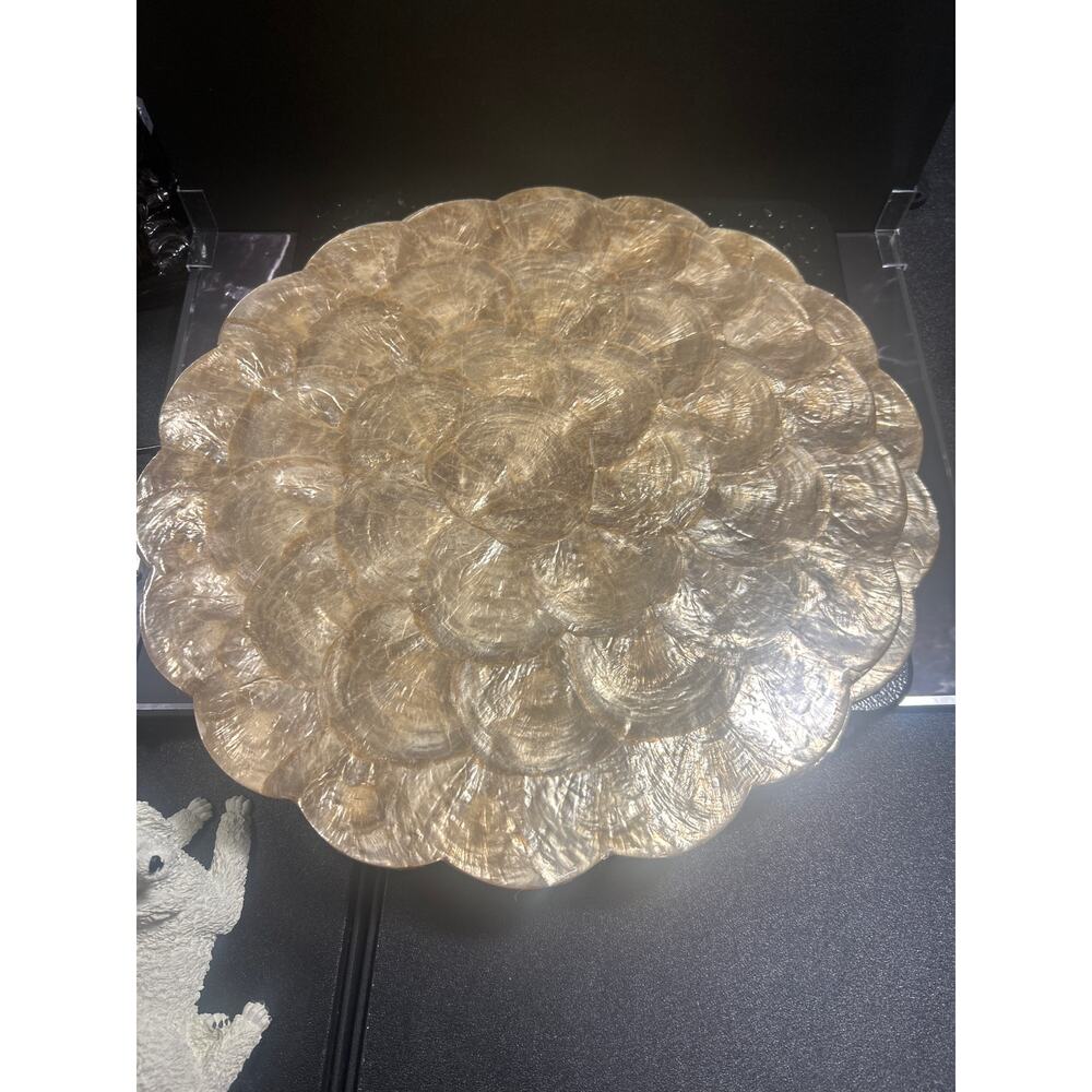 Scalloped Capiz Gold Placemat- set of two